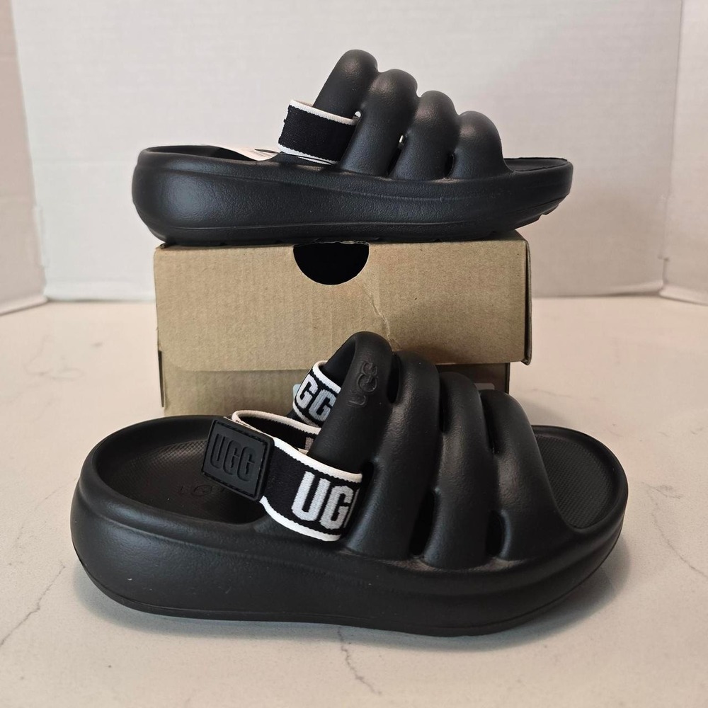 UGG T Sport Yeah Black Sandals Kids toddlers' size 10 US